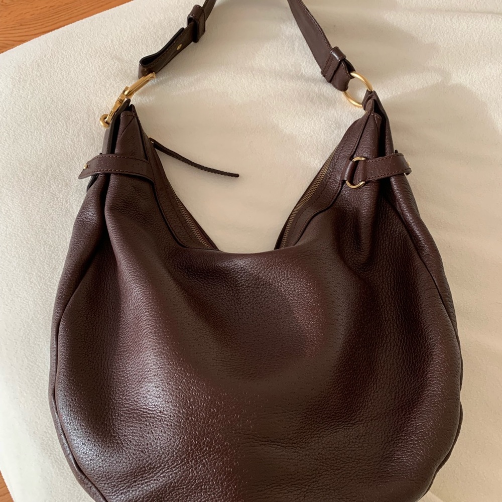 Authentic Salvatore Ferragamo leather brown bag